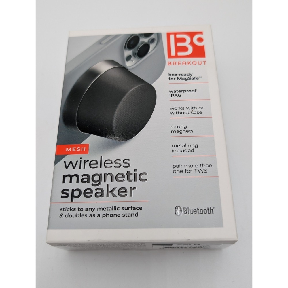 Mesh‎ Bluetooth Speaker, Portable MagSafe Stand, IPX6, 12H Playtime